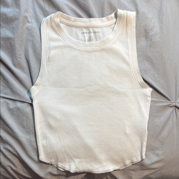 American Eagle Outfitters Ribbed Crop Tank Top - Picture 1 of 2
